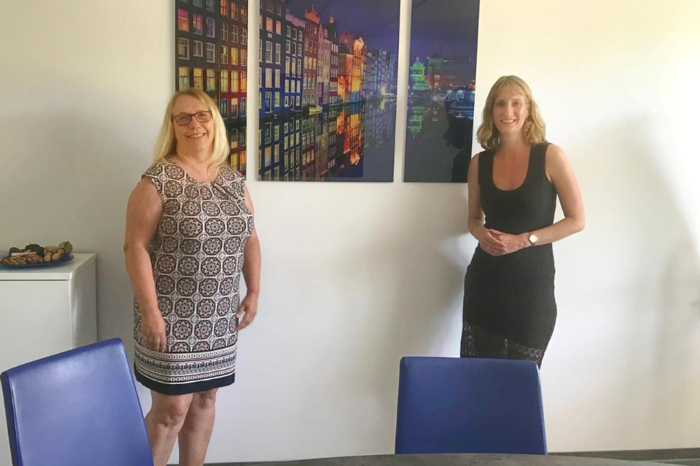 Isabell Huber bei ihrem Besuch in der Kita Kinder in Bewegung